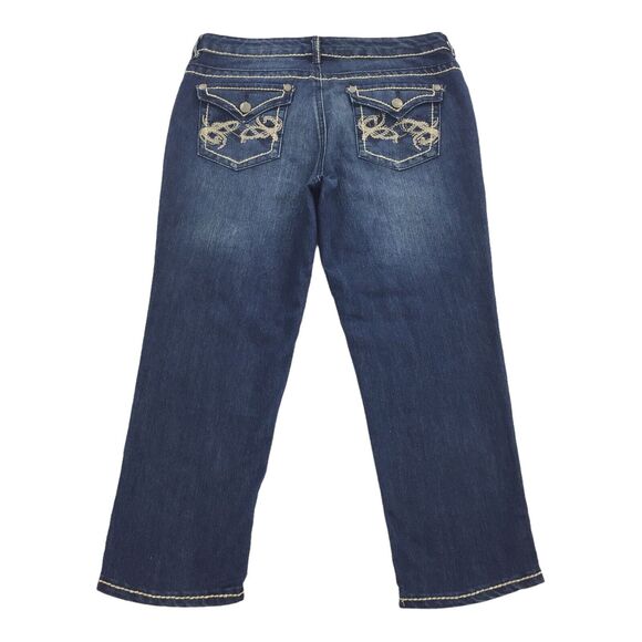 Nine West Vintage America Classic Rise Cropped Jean Pants Size 10 Womens Denim L - Picture 2 of 9